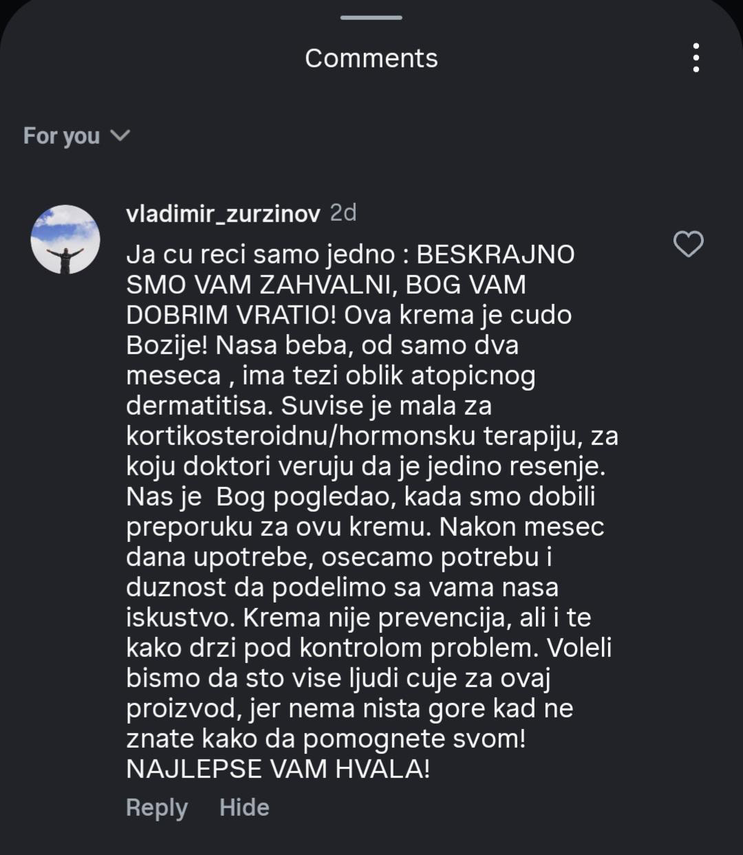 Recenzija - Vladimir, atopijski dermatitis